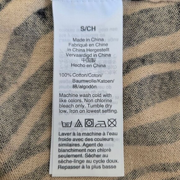 J.Crew Teddie Womens Small Zebra Print Sweater Cotton Crewneck Beige & Black - Picture 7 of 7